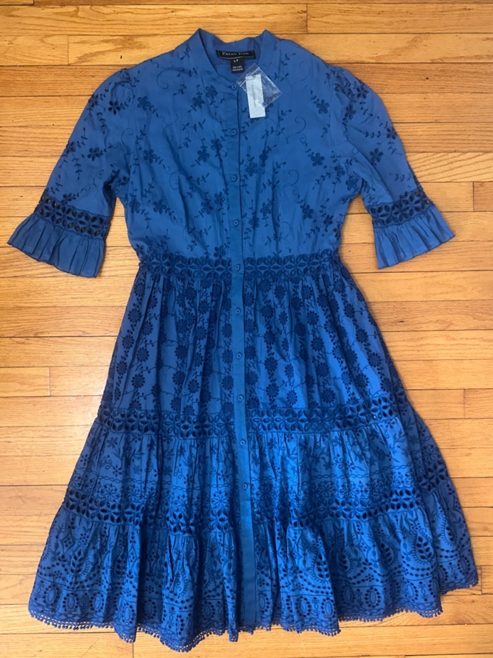 Anthropologie Payal Jain Blue Embroidered Midi Dress